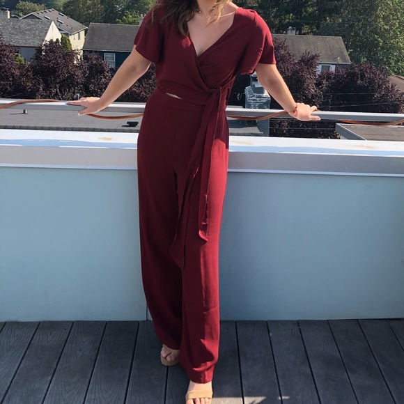 Leith Maroon Jumpsuit - Picture 2 of 6